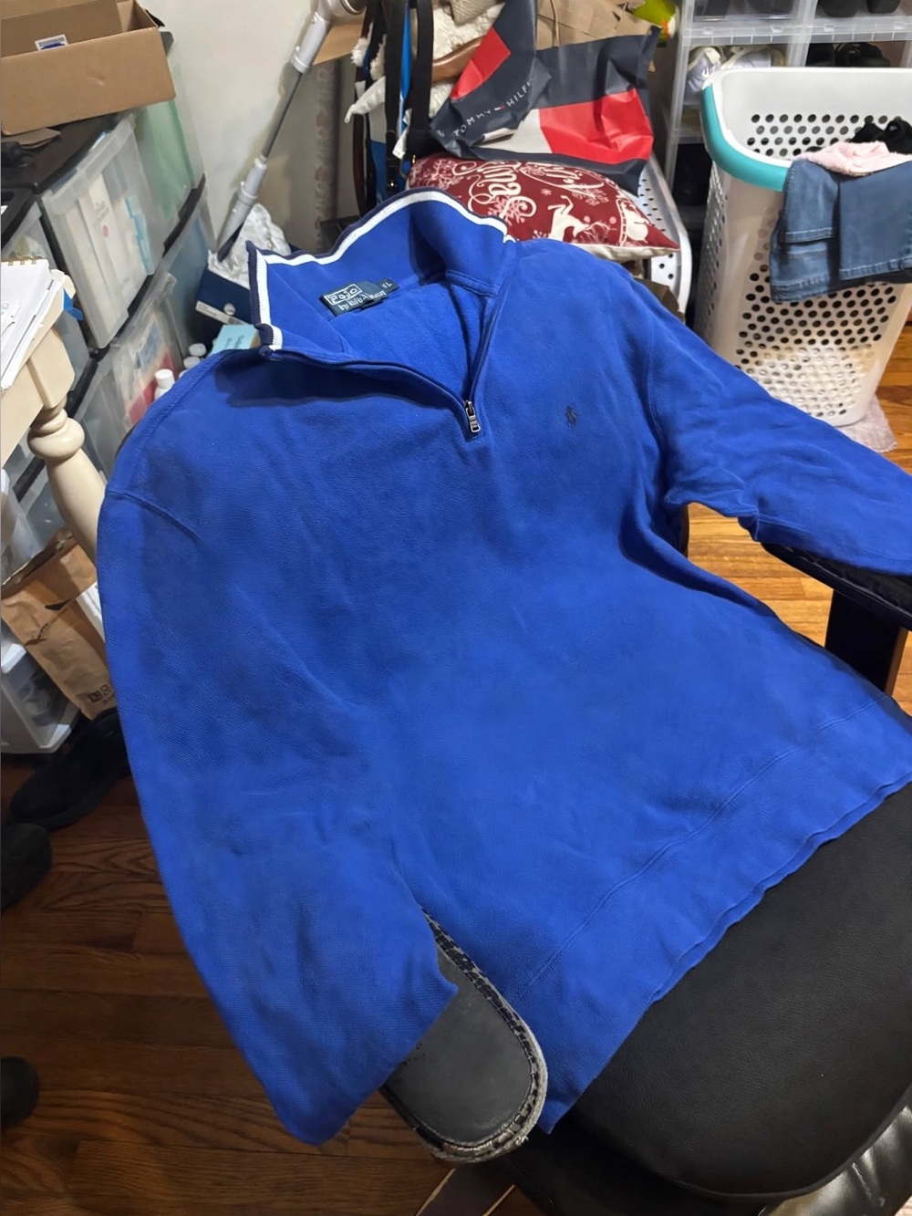 Ralph Lauren Men's Royal Blue Quarter-Zip Sweater